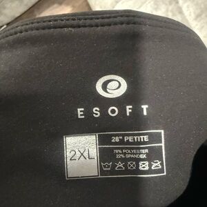 NEW Esoft 2XL Petite Black Activewear Bottoms